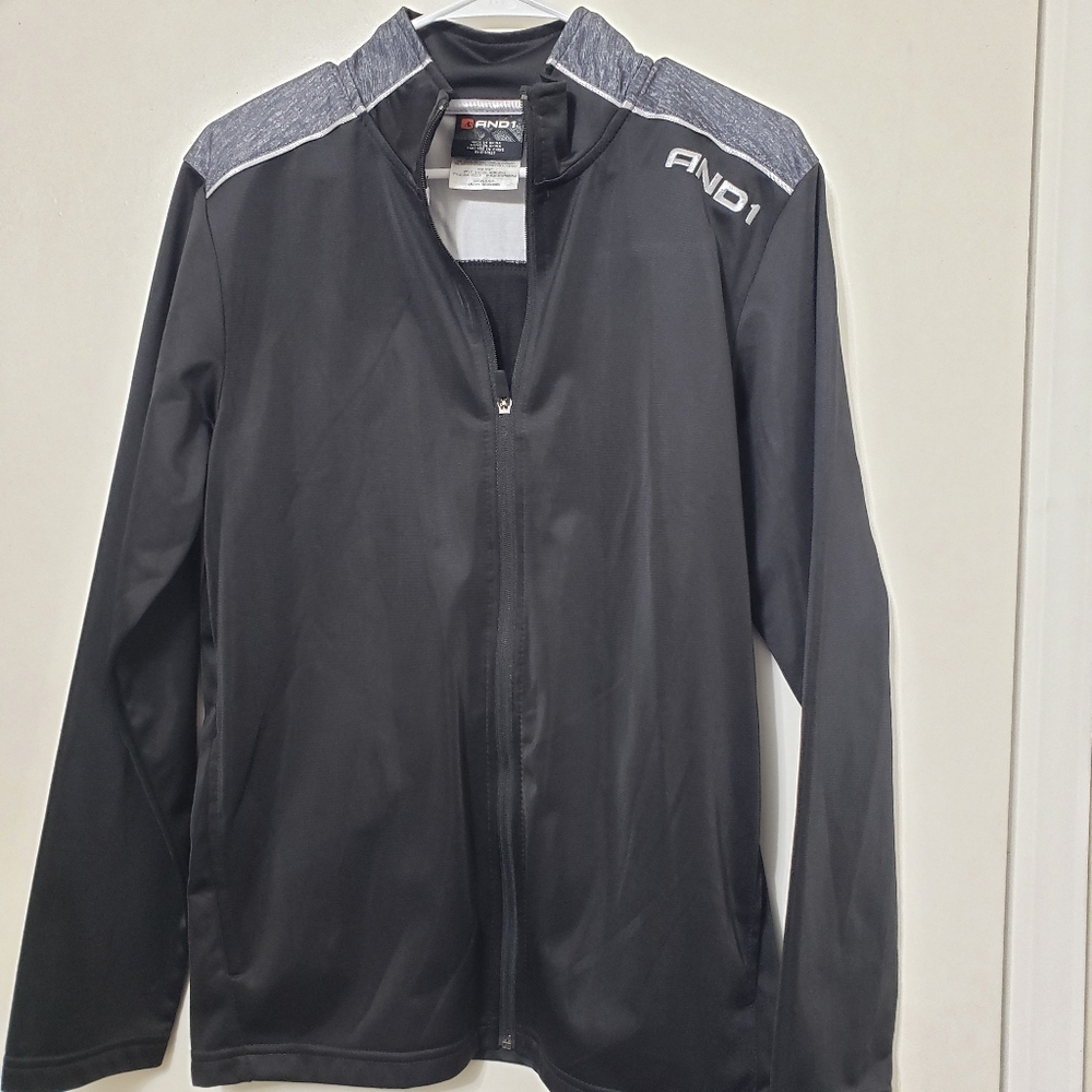 And 1 zip up hoodie, black and gray